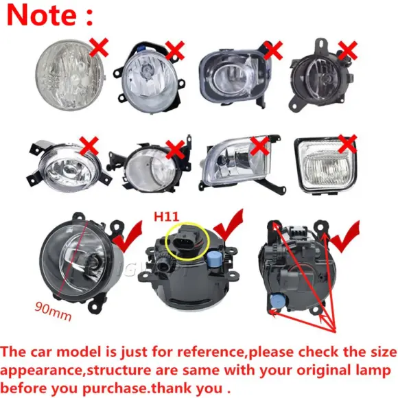 2x For Mitsubishi Attrage Mirage G4 2020-2022 NEW Fog Lamp DRL H11 12V Fog Lamps Daytime Running Light Fog Lights Left+Right - Image 2