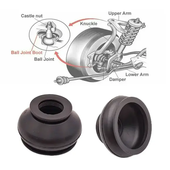 2pcs Car Suspension Steering Ball Joint Rubber Dust Boot Cover Track Tie Turn Rods Ends Set Parts Accessories - Image 3