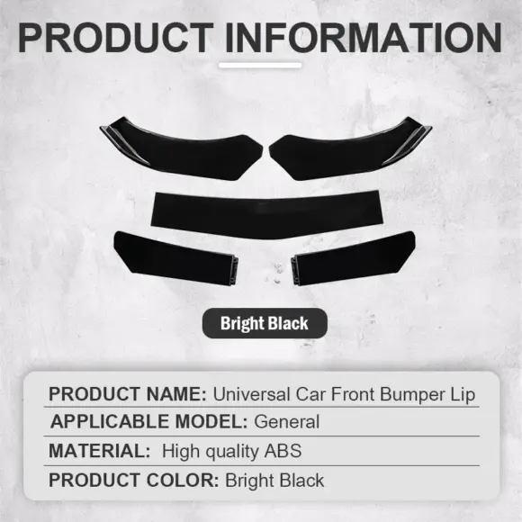 Hot Sell 5pcs Upgraded Front Bumper Shovel with Stepped Design High-Quality ABS Material Car Accsesories Accessory - Image 4